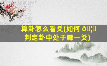 算卦怎么看爻(如何 🦊 判定卦中处于哪一爻)
